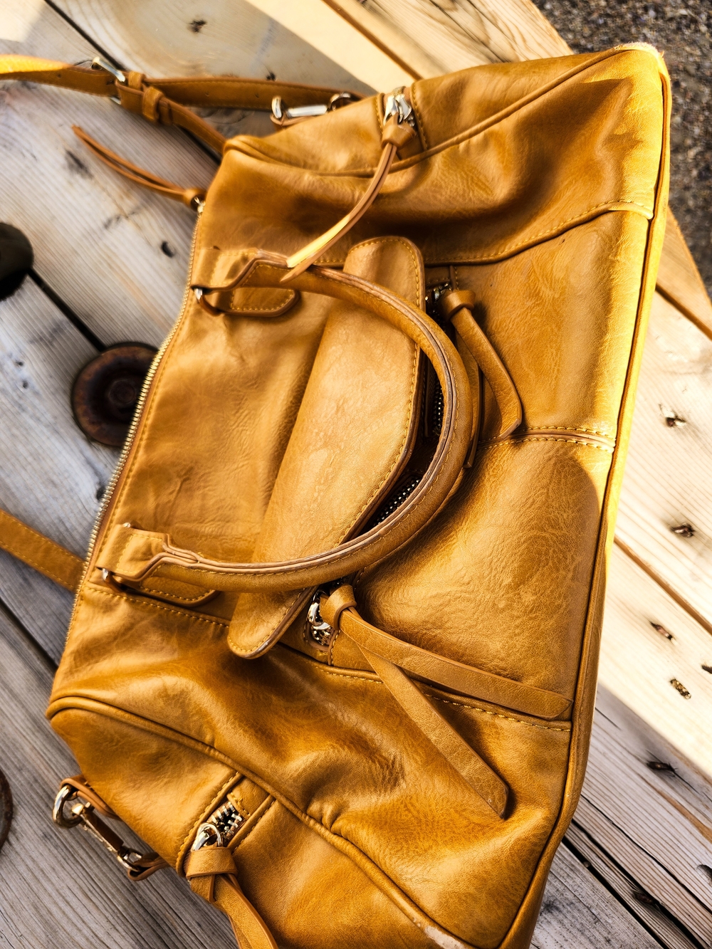 MMS Design Studio Mustard Yellow Leather Shoulder Bag